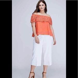 Lane Bryant Linen Crop Pant SZ18